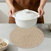 REGALWOVEN Round Placemats Set of 6 Woven Placemats for Home and Kitchen Indoor Table Mat Wipe Clean - 4 of 4
