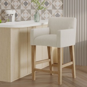 Christopher Knight Home Chaparral Contemporary Fabric Upholstered Wood 26 inch Counter Stool - 1 of 4