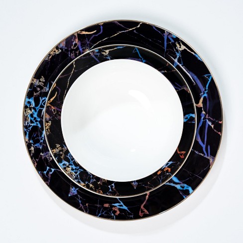 Ozarke Pathway Black Marble Plates Set - Multicolor : Target