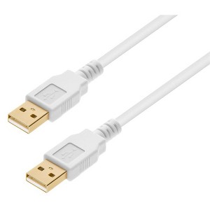 Monoprice USB 2.0 Cable - 10 Feet - White | USB Type-A Male to USB Type-A Male, 28/24AWG, Gold Plated, 480 Mbps - 1 of 4