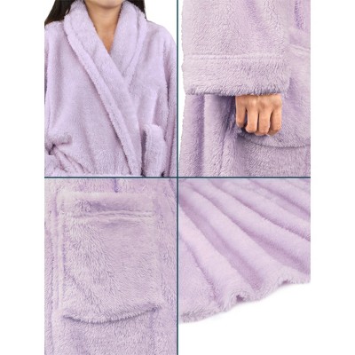 Lavender Plush Fleece Microfiber Bathrobe in 2XL-3XL