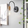 Industrial Wall Light with Clear Glass Shade, Black and Gold Farmhouse Vanity Light Fixture - 2 of 4