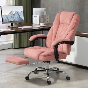 PAGED Ergonomic Office Chair PU Leather Computer Chair with Retractable Footrest, Lumbar Support, Padded Headrest and Armrest for Office - 1 of 4