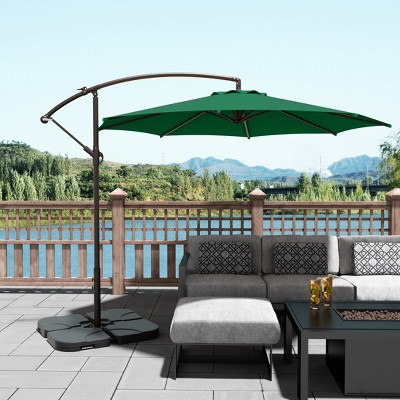 WestinTrends 10 Ft Outdoor Patio Cantilever Offset Umbrella with Base Weights