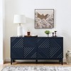 Lirago Blue Buffet Cabinet with Storage  Fluted Design Adjustable Shelves 31.5"H x 15.8"D x 60.5"W - 2 of 4