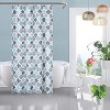 Geometric Lattice Shower Curtain, Geometric Lattice Cotton Blend Fabric, Modern Bathroom Decor - 3 of 4