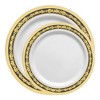 Smarty Had A Party White w/ Black and Gold Royal Rim Plastic Dinnerware Set - 120 Sets - 2 of 4