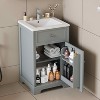 MAYEERTY 20" Bathroom Vanity with Sink Soft Closing Door Storage Rack Adjustable Shelf Gray - 2 of 4