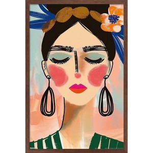 Trends International Reinders: Portraits - Spring Lady Framed Wall Poster Prints Mahogany Framed Version 22.375" x 34" - 1 of 4