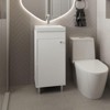 SEVOBAL Bathroom Vanities 84cm Freestanding Vanities with One Door and Two Shelves for Bathroom Storage, White, 33.46"*18.9"*11.42" - 3 of 4