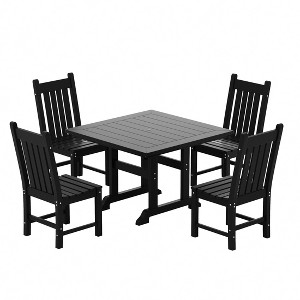WestinTrends 5 Piece Outdoor Patio Dining Set Outdoor Square Table and Chair Set - 1 of 2