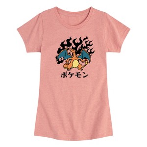 Girls' - Pokémon - Charizard Flash Fire Fitted Short Sleeve Graphic T-Shirt - 1 of 4