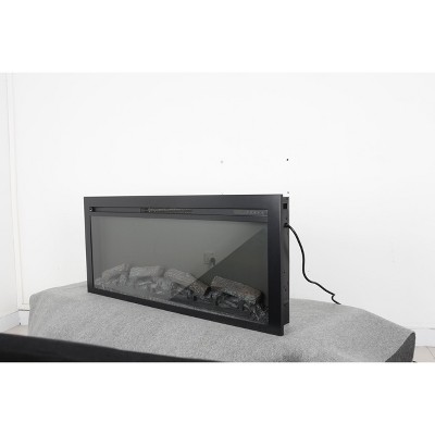 NicBex 44"W Electric Fireplace Wall Mount 3D Infrared Flames Heater Fireplace with Remote Control 3 Levels Flames Brightness Adjustable,Black