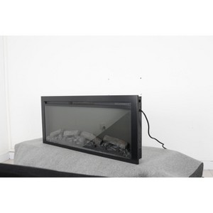 NicBex 44"W Electric Fireplace Wall Mount 3D Infrared Flames Heater Fireplace with Remote Control 3 Levels Flames Brightness Adjustable,Black - 1 of 4