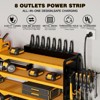 WOWLIVE 4 Tier Storage Rack for Garage, Heavy Duty Rack, Large Power Tool Organizer Wall Mount with Charging Station, TR001 - 3 of 4