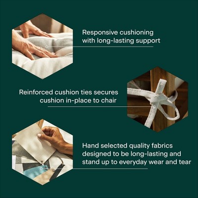 Pacific Blue Textured Solid Midback Dining Chair Cushion