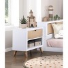 Gulches Collection 2 Tone Nightstand 1 Dovetail Drawer and Cubby, Pine Veneer, White/Natural, 27"Wx15"Dx26"H, 1pc - 3 of 4