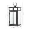 Fraleigh 16" Indoor/Outdoor Lantern (Set of 2) - PLT4073 - Black - Safavieh - 4 of 4