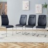 Okak Modern Comfortable Dining Chairs Set of 4, Faux Leather with Thickened Backrest & Anti-Scratch Metal Legs for Kitchen/Office/Bedroom - 2 of 4
