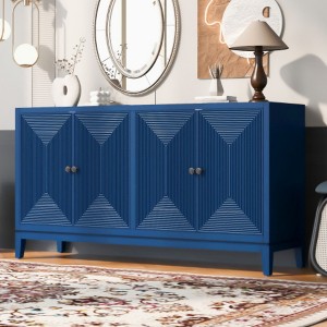Sleek Storage Cabinet Sideboard Buffet with Vertical Line Design,Suitable for Study,Entrance and Living Room - 1 of 4