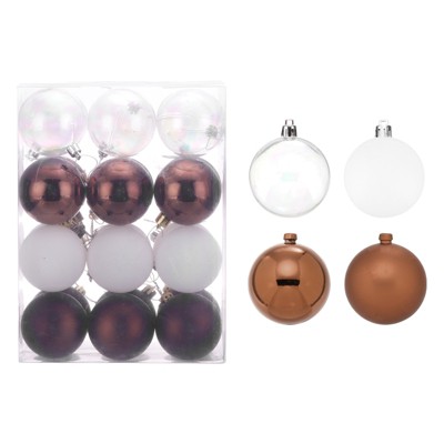 Unique Bargains Plastic Party Wedding Christmas Box Packed Hanging Ornament Balls 2.4" 24 Pcs