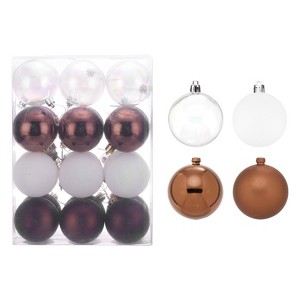 Unique Bargains Plastic Party Wedding Christmas Box Packed Hanging Ornament Balls 2.4" 24 Pcs - 1 of 4