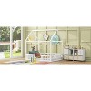 MAYEERTY Full Size Wood House Bed with Fence and Door, White - 3 of 4