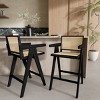 FURNIinspire Counter And Bar Stools Modern Bar Stool, Counter Height Bar Stools, Kitchen Stools Bar Chair with Cane Seat, Black, 22.5"*20.25"*39.5" - 4 of 4