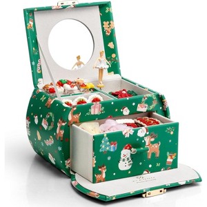 Kids Musical Jewelry Box for Girls with Drawer, Music Box with Ballerina and Stickers - 1 of 4
