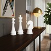 Decorative Chess Figurines Set Polyresin Sculptural Design Home Office Living Room Display Set of 3 - 16", 14", 13" White - 2 of 4