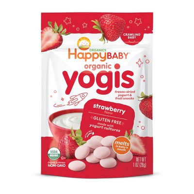 HappyBaby Organic Yogis Strawberry Freeze-Dried Yogurt &#38; Fruit Baby Snacks - 1oz_1