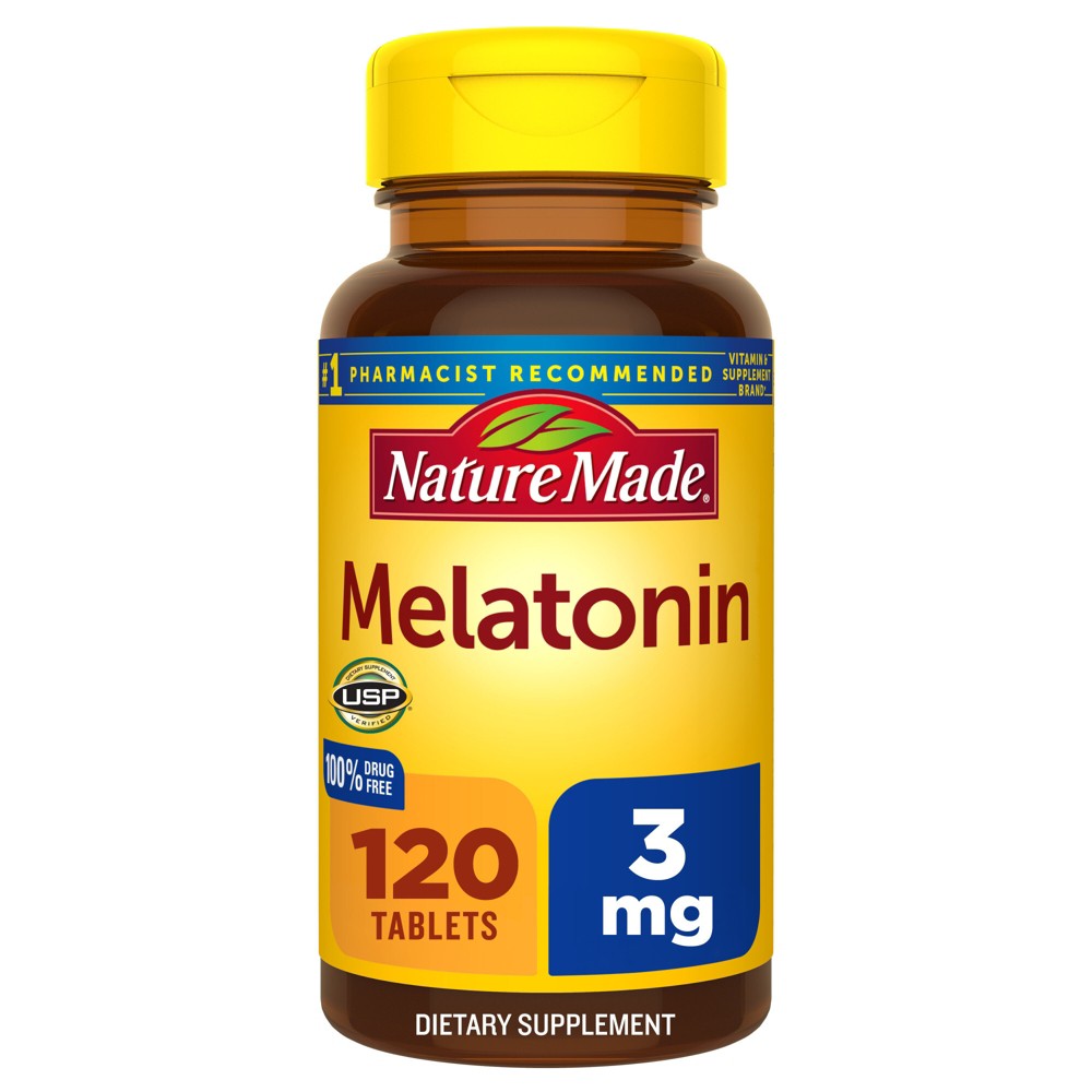 Photos - Vitamins & Minerals Nature Made Melatonin 3mg 100 Drug Free Sleep Aid for Adults Tablets - 120