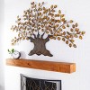 Metal Tree Indoor Outdoor Wall Decor with Leaves Light Brown - Olivia & May - 2 of 4