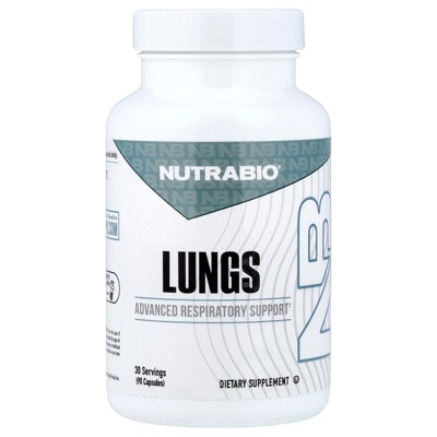 NutraBio Lungs, 90 Capsules