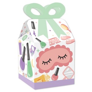 Big Dot of Happiness Pajama Slumber Party - Square Favor Gift Boxes - Girls Sleepover Birthday Party Bow Boxes - Set of 12 - 1 of 4