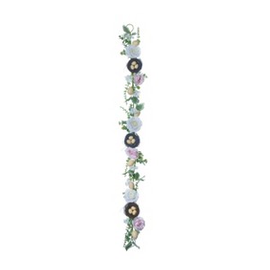 Transpac Synthetic Fabric 72 in. Multicolor Easter Floral Garland with Egg Nests - 1 of 4
