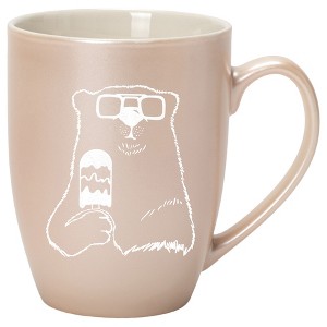 Elanze Designs 10 Ounce Metallic Finish New Bone China Tea Coffee Cup Mug� Precious Pearl Ice Cream Polar Bear - 1 of 4