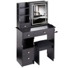 Sapphtopaz Makeup Vanity Desk with Right Sliding Mirror, Makeup Table with Left Drawers & Cushioned Stool, Multi Layer Storage Dresser For Bedroom - 3 of 4