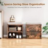 SEVOBAL Small Shoe Bench Entrywaywith Cushion Shoe Benches with Storage Seating Seat Entryway Shoe Rack Entryway Show Racks, Brown, 15.35"*11.4"*16" - 2 of 4