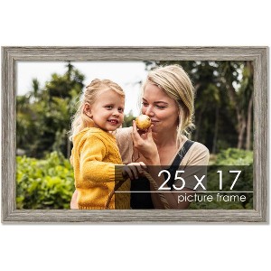 PosterPalooza | 25x17 Thin Barnwood Picture Frame, UV Acrylic, 2 Finishes - Grey and Black - 1 of 4
