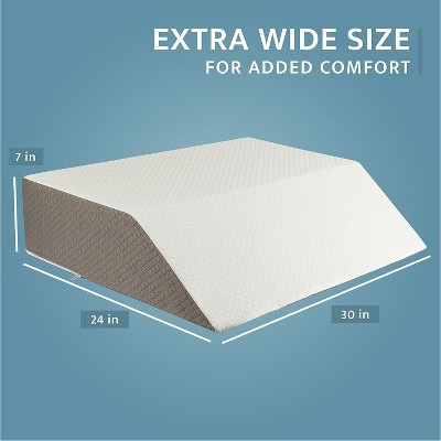 Extra Wide White Foam Leg Elevation Wedge Pillow