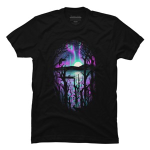Men's Design By Humans Night With Aurora By nicebleed T-Shirt - 1 of 4