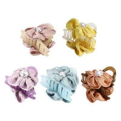 Unique Bargains Women's Fashion Elegant Flower Hair Clips Multicolored 5 Pcs