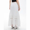 Women's Boho Maxi Skirt - Flowy Flared Ruffle Design for Summer & Going Out Outfits Pure White - 2 of 4