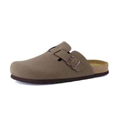 CUSHIONAIRE Haze Mens Clogs | Comfortable Slip-On Clogs for Men with Arch Support and Cork Suede Footbed | Perfect Potato Shoes for Indoor&Outdoor Use