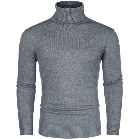 Lars Amadeus Men's Turtleneck Sweaters Slim Fit Long Sleeves Knit ...