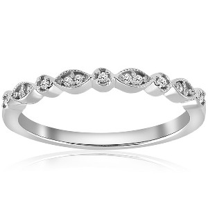 Pompeii3 1/6cttw Diamond Wedding Ring Guard Engagement Anniversary Band 14k White Gold - 1 of 4