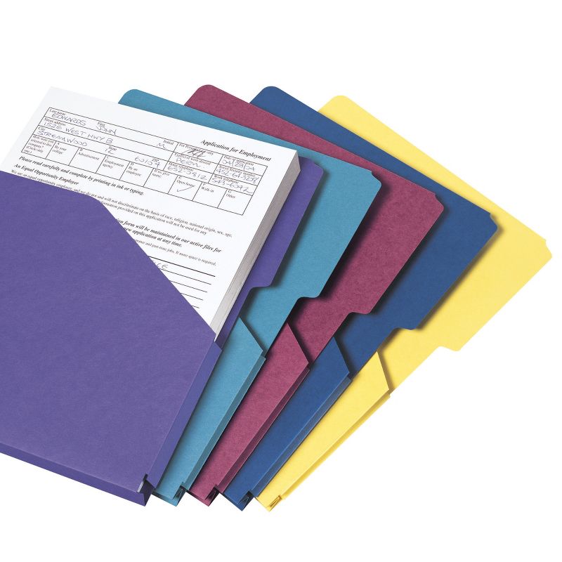 Smead Organized Up  Expanding Slash Jacket, 2/5-Cut Tab, 1" Expansion, Letter Size, Assorted Colors, 5 per Pack (75445), 3 of 10