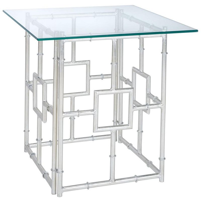 Dermot Glass Top Accent Table - Silver/Clear Glass - Safavieh., 3 of 8