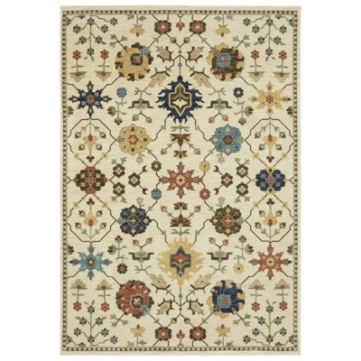 Oriental Weavers Francesca FR02M Ivory/Gold Indoor Area Rug - 5'3" x 7'6"